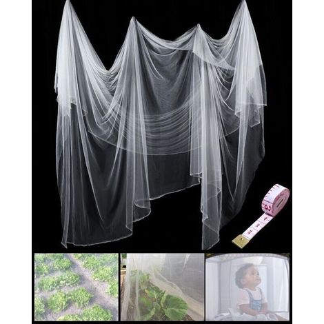 Moustiquaire de jardin blanche 1,6 x 6 m – filet de protection contre mouches, oiseaux et dégats aux plantes (1/4)