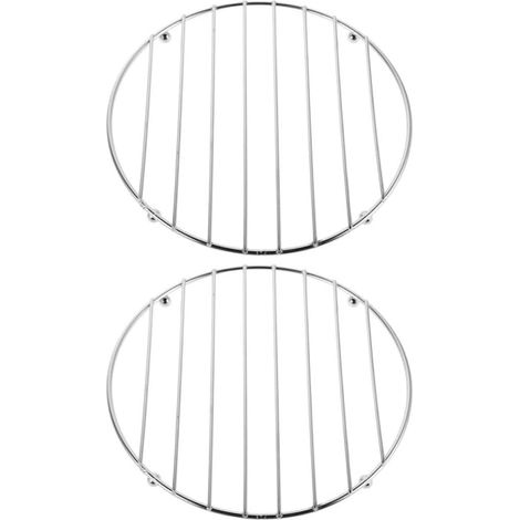 2 dessous de plat en inox, ronds, argenté (1/5)