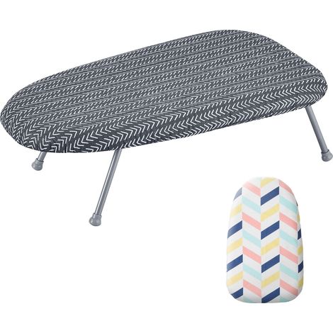 Mophorn Asse da stiro da tavolo, asse da stiro piccola da 23,4 x 14,4 pollici con rivestimento resistente al calore, rivestimento in 100% cotone, strato di cotone ad ago da 7 mm