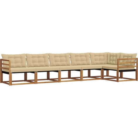 Ensemble de canapés d'extérieur 6 pcs  Salon de jardin Naturel et Beige (1/5)