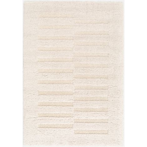 Tapis intérieur motif avec relief crème - Rio 120 x 170 cm