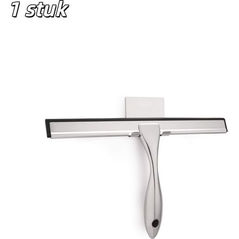 ZHIJIA PREMIUM Raclette à vitres multifonctionnelle acier inoxydable 30 cm argent avec crochet auto adhésif pour salle de bain miroir carrelage vitre voiture (1/5)
