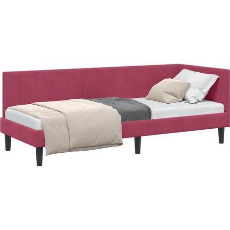 Maison Exclusive - Cornice del letto ad angolo Rosso Vino 80 cm x 200 cm Velluto