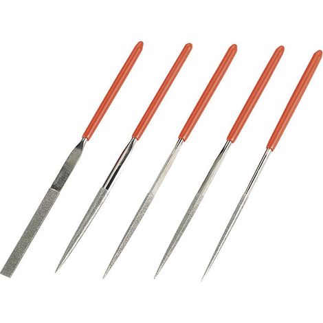 Set mit 5 Diamant-Nadelfeilen 140 mm Fervi l013