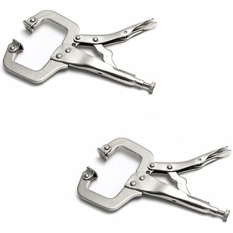 Paquete de 2 abrazaderas de 9" con almohadillas giratorias de acero para tornillo de banco de soldadura (1/3)