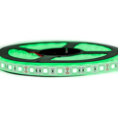 Kit de cinta profesional 5050 - 60 leds/m - 5 metros verde impermeable (IP67)  Longitud: 5 metros - Transformador: No se incluye la fuente de alimentación