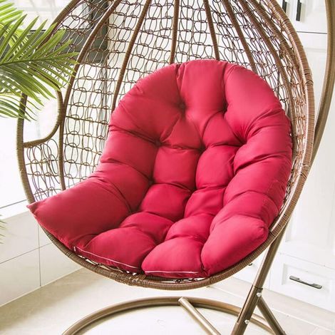 Hanging Swing Basket Cushion,Hanging Egg Chair Hammock Mat Chair Seat Cushioning Armchair Removable Cover for Patio Garden,Great Comfort,gondola carpet,Burgundy (does not include gondola)