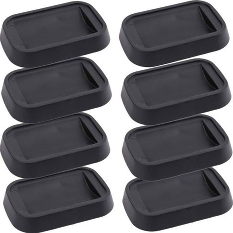 Lot de 8 couvre-roues de meubles, en caoutchouc, compatibles avec canapés, lits, chaises et tapis, 7,5 × 5 cm, noirs. (1/5)