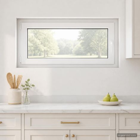 vidaXL Couleur intérieure de la fenêtre de sous-sol blanche RISOR (1/4)