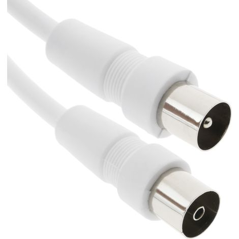 BeMatik - Coaxiaux câble d"antenne TV 75 ohms (2.5m/Blanco) (1/4)