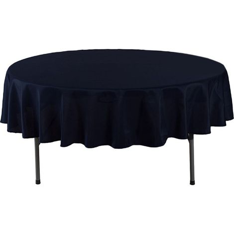 1 nappe ronde unie - Tissage toile - Blanc - Ronde 60 pouces (152 cm) (1/5)