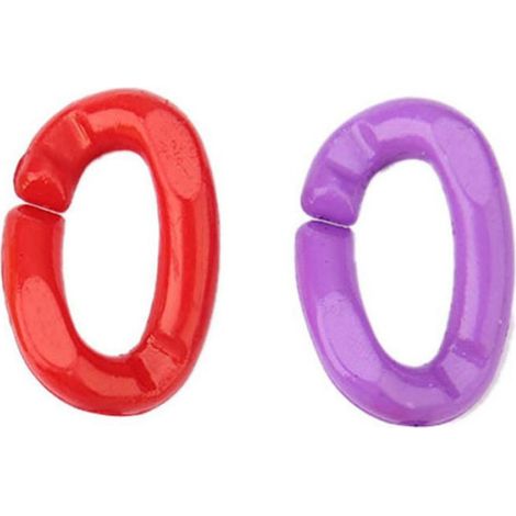 Maillons de chaîne à oiseaux en plastique, 100 pièces, jouets de bricolage, Kit de couleurs mélangées pour la décoration de cage à (1/4)