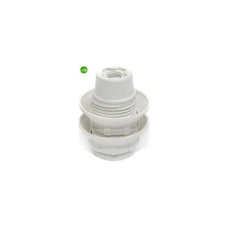 Portalampada in termoplastica Elettrocanali con doppia ghiera bianco e14 2 a. 250 v.