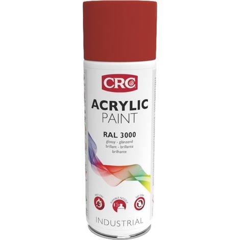 Peinture Acryl Rouge Feu ral 3000 aérosol de 400ml net CRC