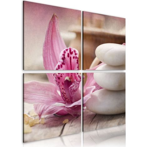 Tableau Imprimé "Orchidée & Zen" 40 x 40 cm (1/2)