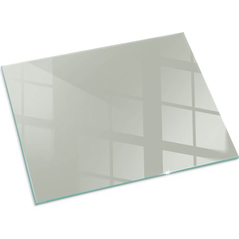 Piastra per Camino di Vetro Temperato Protezione per Caminetto dal Calore Resistente a Scintille e Graffi  Colore Grigio-verde 80x60 cm (1/5)
