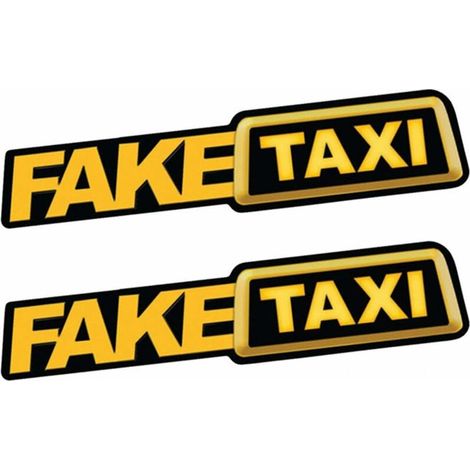 2 Autocollants de Voiture Drôle, 20x5 cm FAKE TAXI Autocollant De Voiture Autocollant Emblème Autocollants En Vinyle Auto-Adhésif pour Voiture Van, jaune (1/4)
