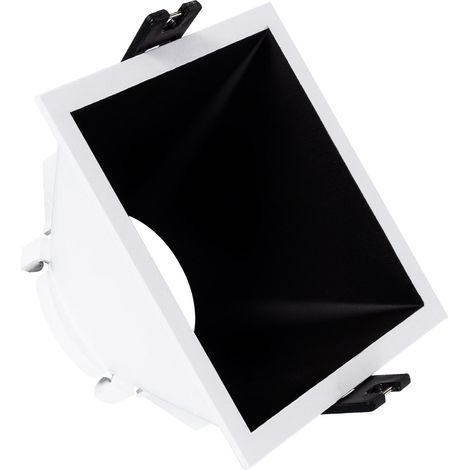 Downlight-Ring Eckig 45º Niedriger UGR-Wert für LED-Lampe GU10 / GU5.3 Schnitt 85x85 mm Weiß / Schwarz