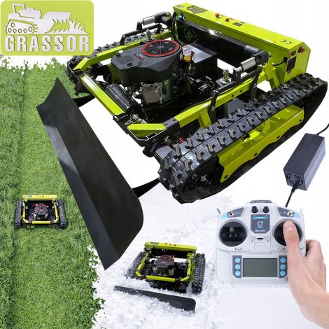 Grassor MultiForce 1200GT-G25P – Robot Tondeuse Chenilles Hybride Loncin 764cc 25HP, 1200 mm, 2×1kW, Télécommande 500 m, Lame de Déneigement