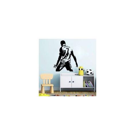 Autocollant mural football Cristiano Ronaldo – Décalcomanie déco chambre enfants, 5874 cm², motif joueur réaliste, facile à poser (1/4)