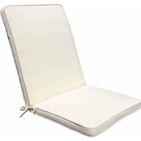 Cuscino in poliestere sfoderabile e impermeabile con schienale medio 90x40 cm per sedia - Beige (1/5)