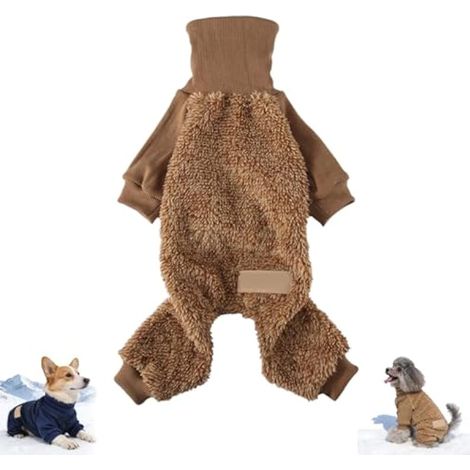 Combinaison d'hiver chaude en peluche avec col haut, pull thermique doux pour chiens de petite, moyenne et grande taille, manteau pour temps froid, pour marcher au chaud à l'intérieur et à l'extérieur (1/5)