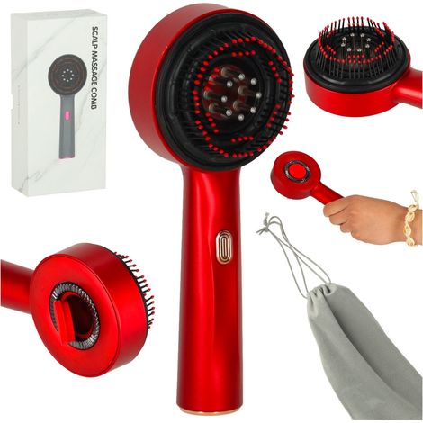 Masajeador de cabeza para el cuidado del cabello con luz roja y aplicador de aceite (1/5)