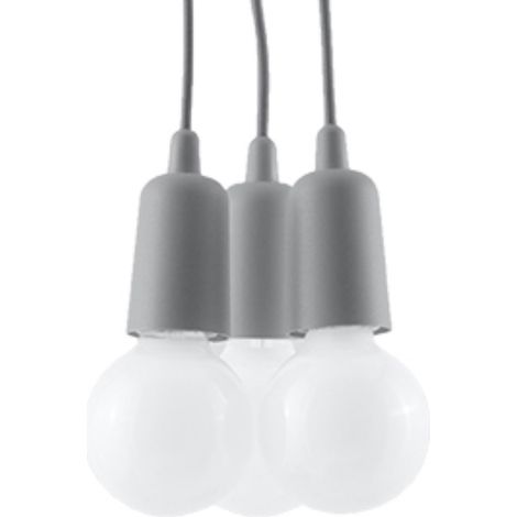 Lámparas colgantes Diego gris CLORURO DE POLIVINILO 3xE27 15cm Sollux (1/5)