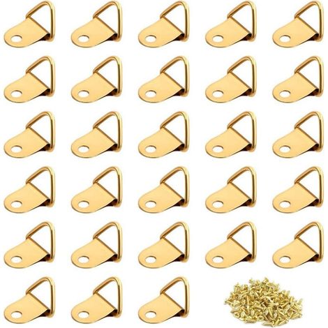 Lot de 100 anneaux triangulaires, acier, vis 8mm incluses, cadre photo, mur, boîte transparente (1/5)