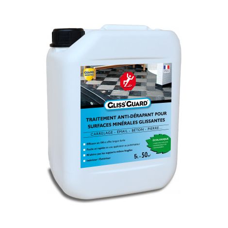 Guard Industrie – Traitement anti-dérapant pour surfaces minérales – Efficace en intérieur et extérieur – Non corrosif – 5L (1/5)