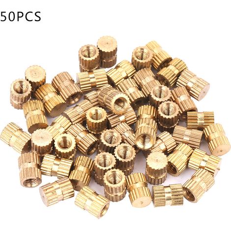 50 pièces de type B, insert en laiton pour trou borgne à passage unique, écrou moleté intégré (M355,3) (1/5)