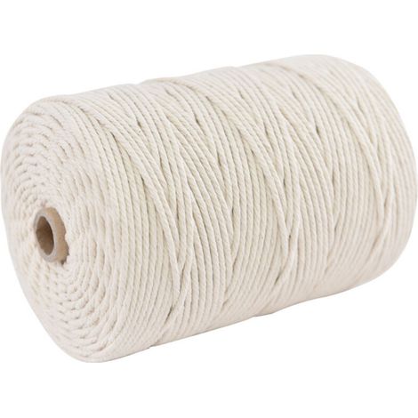 gjord av naturlig bomull Corde de coton, non teint, coton doux naturel fait à la main (1/5)