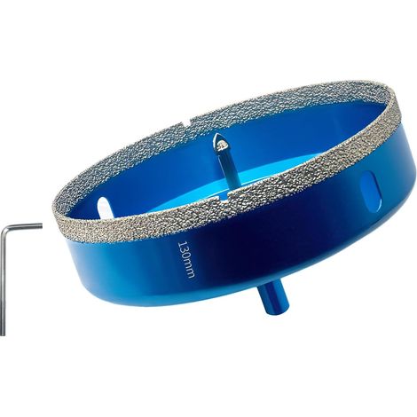 Scie Cloche Diamantée 130mm avec Foret Guidage de Centrage, Professionnelle Foret Diamanté Brasé pour Carrelage, Porcelaine, Verre, Marbre (1/5)