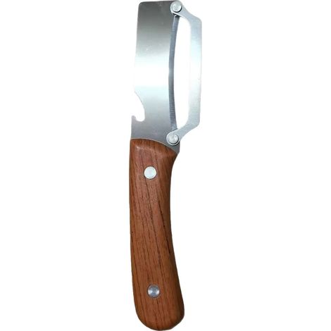Pelapatate, lama in acciaio inox, manico ergonomico in legno, 1 pezzo (1/2)