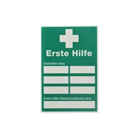 Panneau ’’Erste Hilfe/Ersthelfer’’ 300 x 200, plastique