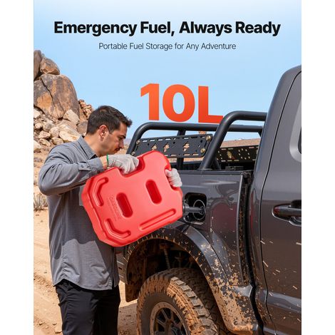 Bidon Essence 10 L Bidon Carburant avec Bec Verseur, Verrouillage Antivol, Débit Maximal 15 L/min, Réservoir Essence Étanche Portab… (1/5)