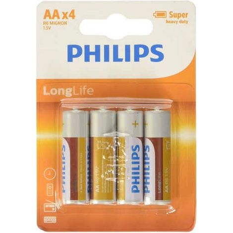 Philips LongLife AA-Batterien, 4 Stück