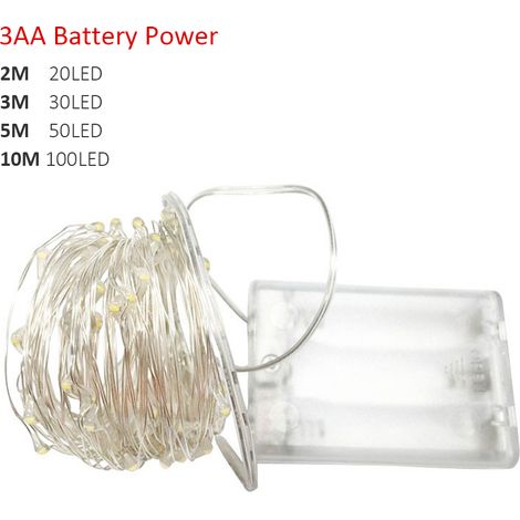 Batteriebetriebene, silberfarbene LED-Lichterkette in Warmweiß für Zuhause, Weihnachten, Hochzeiten und Partys. Ideale Dekoration für Zuhause, Weihnachten und Feiern. (1/5)