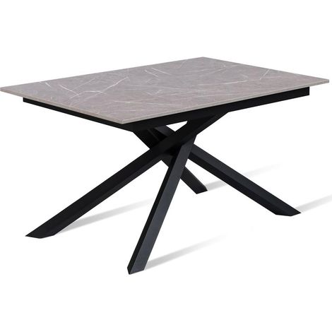 Erweiterbarer Tisch Anthrazit-Schwarz 90 cm x 140-190 cm H. 76 cm (1/3)