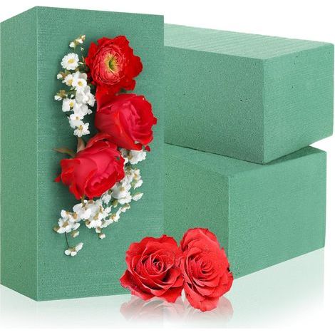 2X Masses de bouchage pour Les compositions Florales - Mousse pour Les Fleurs fraîches pour Le Mariage et l'anniversaire (22,5107 cm) vert (1/5)