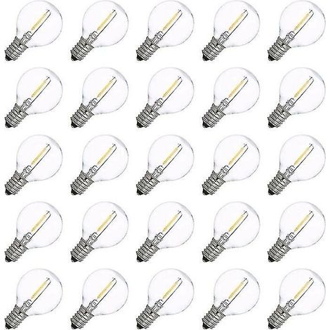 Ampoules de rechange Led G40 E12, 25 pièces, 0.6w 2700k, lumière à Filament (1/4)