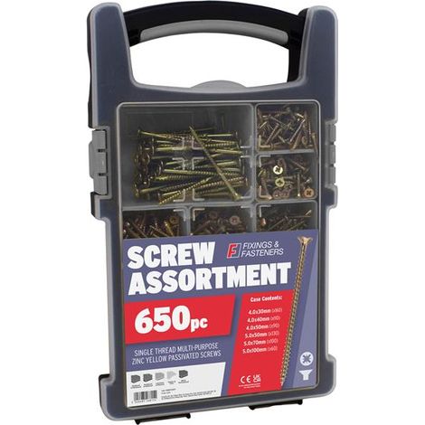 ForgeFix OPMPS650Y Multi-purpose Screw Organiser 650 Piece FOROPMPS650Y (1/2)