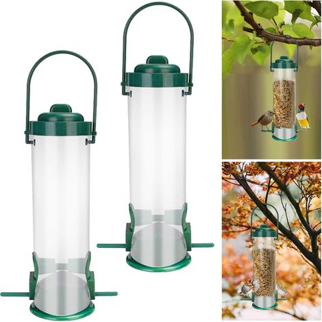 Mangeoire À Oiseaux - Plastique Recyclé - Pour Jardin Et Balcon - Suspension Facile - 2 Pièces