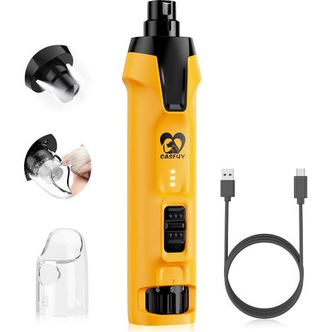 Broyeur à Ongles pour Chien à 6 Vitesses – Tondeuse à Ongles pour Chien silencieuse avec Double lumières LED et collecteur de poussière et Moteur en cuivre de 4,8 V (1/5)