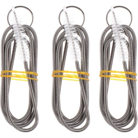 Lot de 3 brosses de nettoyage pratiques pour tuyaux d'eau et déboucheurs de réfrigérateur-100X2X1CM