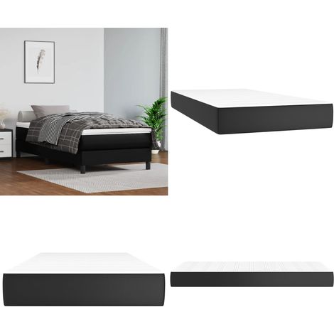 Matelas de lit à ressorts ensachés Noir 80x200x20 cm Similicuir - Matelas - Matelas À Ressorts Ensachés - Matelas Similicuir - Literie - Chambre À Coucher - Home & Living (1/5)