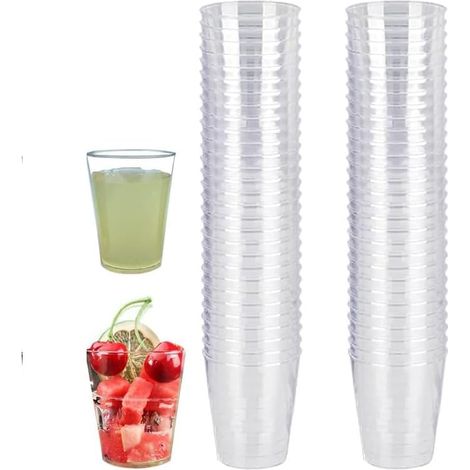 Serviergläser aus Kunststoff, 50 Stück, 90 ml, wiederverwendbare Serviergläser aus Kunststoff für Mousse, Eiscreme und Desserts