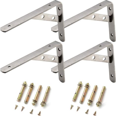 Juego de 4 soportes resistentes para estantes: soportes metálicos versátiles para flores, ideales para la decoración del jardín y del hogar (400 x 240 mm).