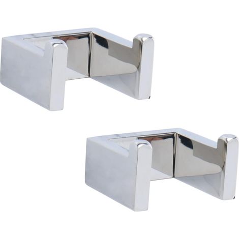 Gancho para toallas, gancho de pared de acero inoxidable, cuadrado, 7 x 6,1 x 4 cm (2 unidades, acabado brillante) (1/5)
