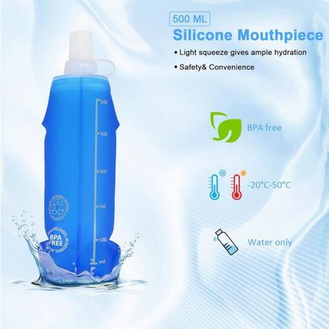 Gilet D'Hydratation Running Homme Femme Réfléchissant, Sac À Dos De Course Avec Poche À Eau 500Ml Et Support Téléphone, Respirant (1/5)